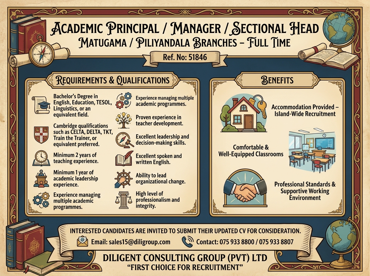 ACADEMIC PRINCIPAL / MANAGER / SECTIONAL HEAD job image